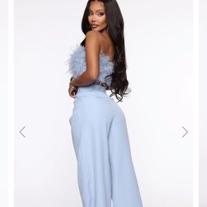 Fashion Nova powder blue two piece set